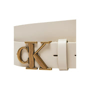 Calvin Klein Jeans Cream Leather Belt