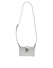 Dolce & Gabbana Metallic Silver DG BOX Leather Shoulder Strap Bag