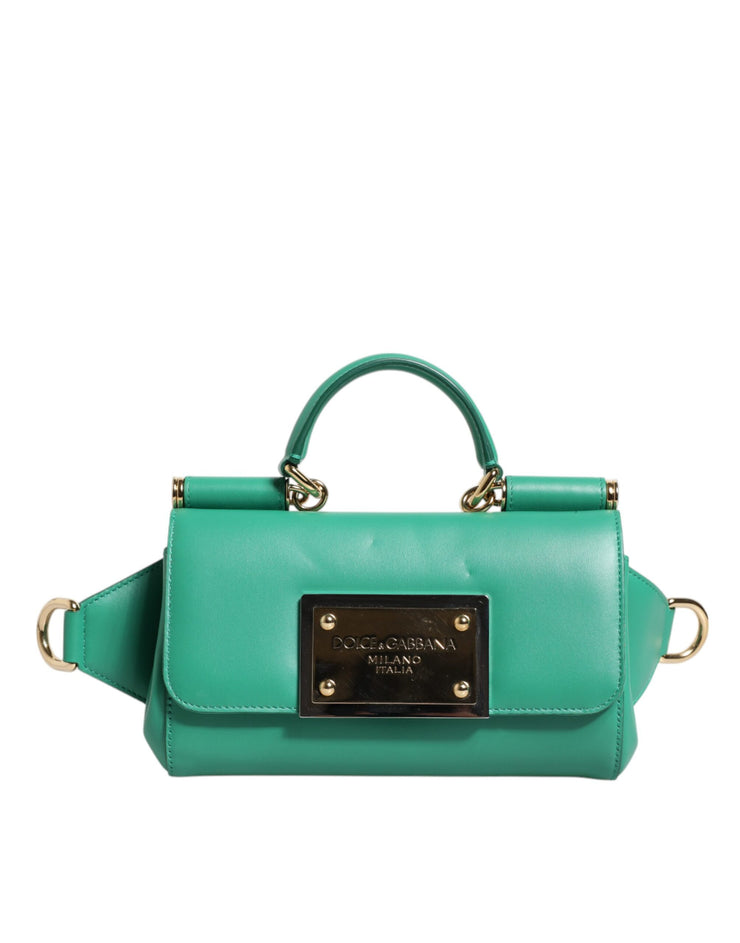 Dolce & Gabbana Emerald Green CalfskinLeather DG Logo Shoulder Bag