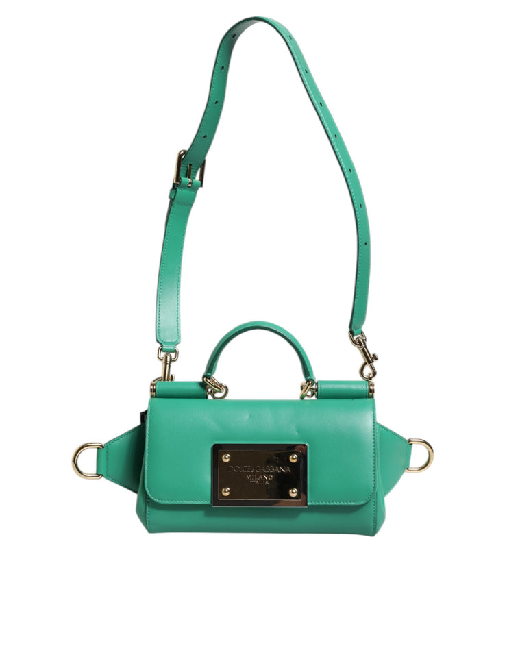 Dolce & Gabbana Emerald Green CalfskinLeather DG Logo Shoulder Bag