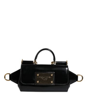 Dolce & Gabbana Black Calfskin Leather DG Logo Shoulder Bag