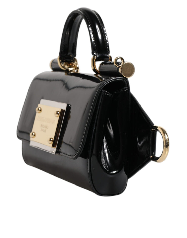 Dolce & Gabbana Black Calfskin Leather DG Logo Shoulder Bag