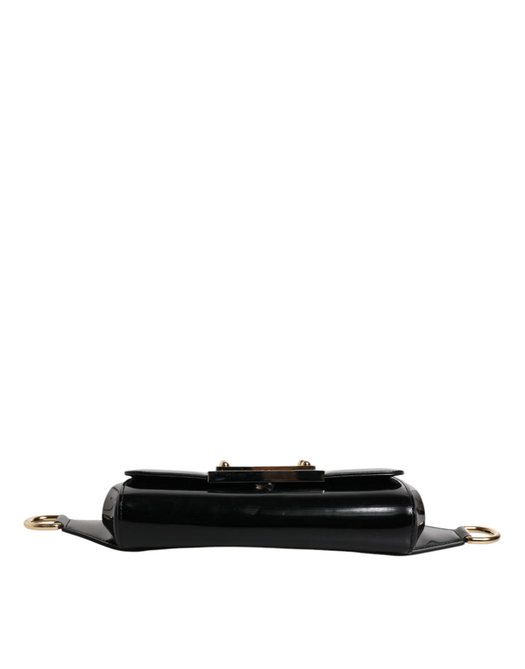 Dolce & Gabbana Black Calfskin Leather DG Logo Shoulder Bag