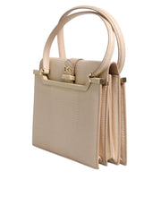 Dolce & Gabbana Beige Leather Ingrid Top Handle Shoulder Bag