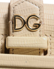 Dolce & Gabbana Beige Leather Ingrid Top Handle Shoulder Bag