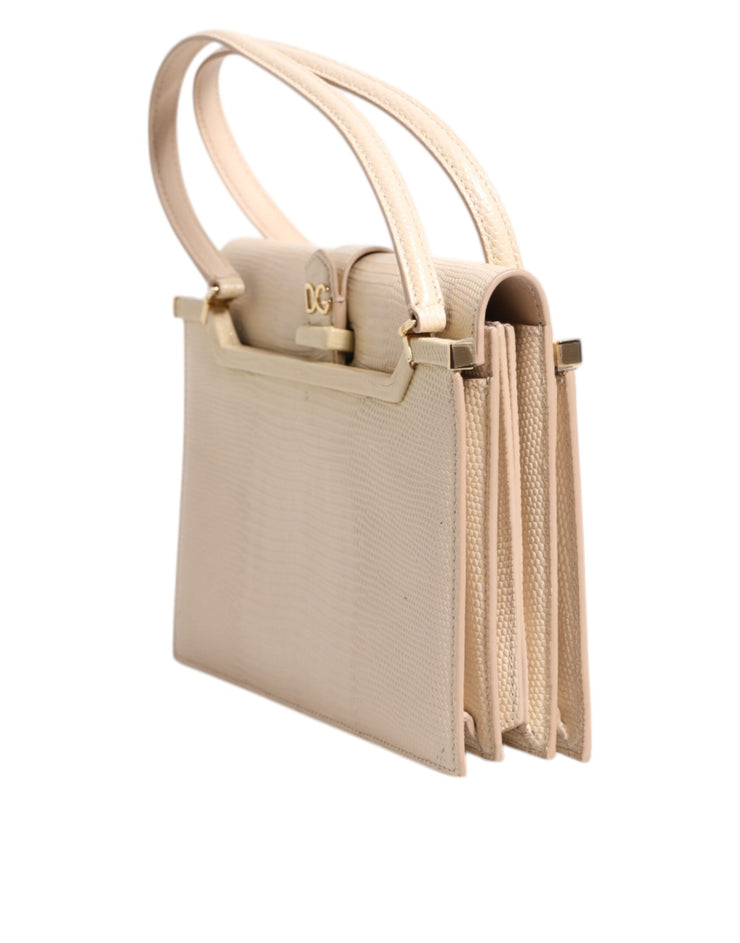 Dolce & Gabbana Beige Leather Ingrid Top Handle Shoulder Bag