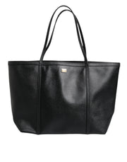 Dolce & Gabbana Black Leather Miss Escape Shopping Tote Bag