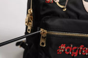 Dolce & Gabbana Black Nylon #DGFAMILY VULCANO Embellished Backpack Bag