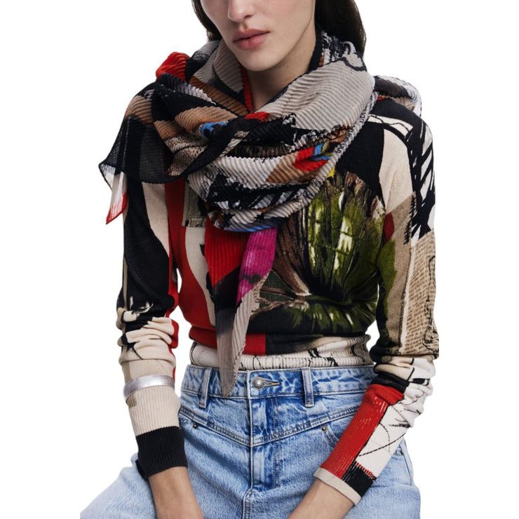 Desigual Green Polyester Scarf