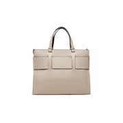 Armani Exchange Beige Synthetic Leather Handbag