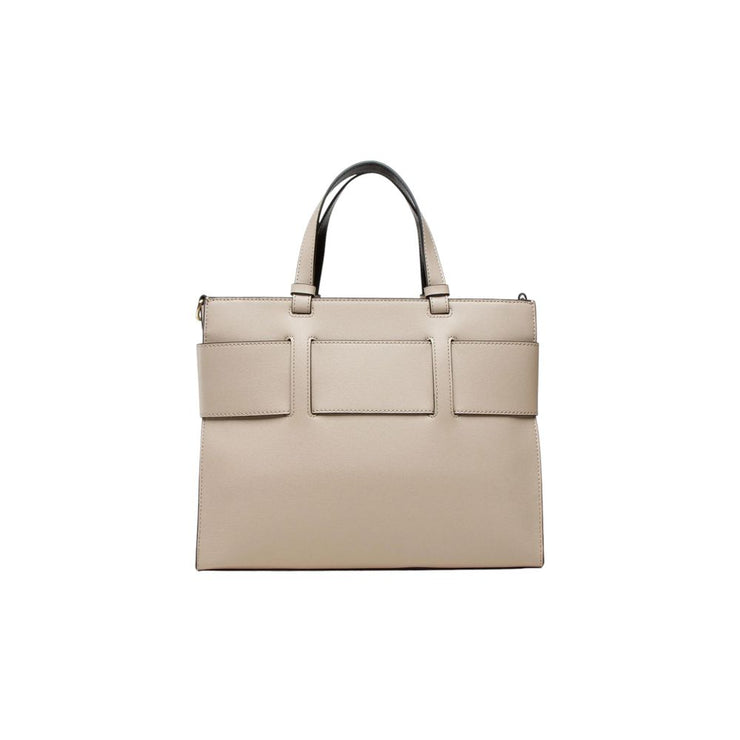 Armani Exchange Beige Synthetic Leather Handbag