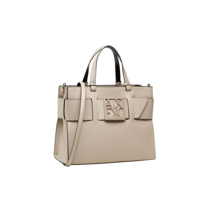 Armani Exchange Beige Synthetic Leather Handbag