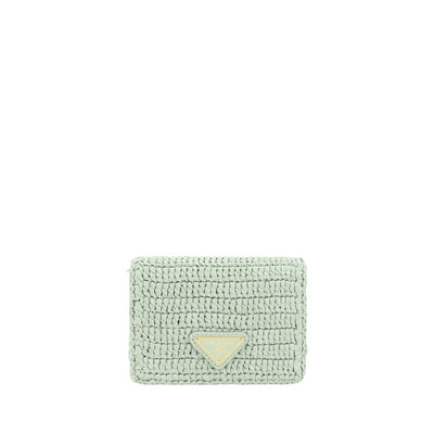 Prada Raffia Card Holder