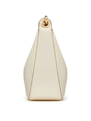 Valentino Garavani Ivory Leather Mini Hobo Vlogo Shoulder Bag