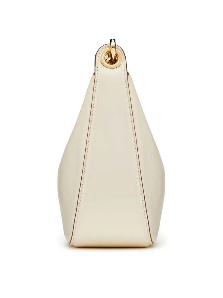 Valentino Garavani Ivory Leather Mini Hobo Vlogo Shoulder Bag