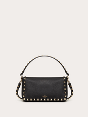 Valentino Garavani Black Garnet Calfskin Small Rockstud Shoulder Bag