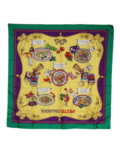 Dolce & Gabbana Multicolor Printed Silk Square Wrap Scarf