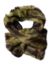 Dolce & Gabbana Multicolor Fur Shawl Neck Wrap Cover Collar Scarf