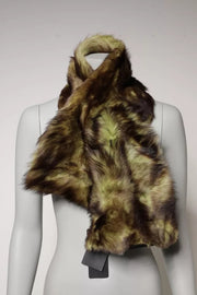 Dolce & Gabbana Multicolor Fur Shawl Neck Wrap Cover Collar Scarf