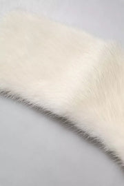 Dolce & Gabbana White Mink Fur Collar Women Neck Wrap Scarf