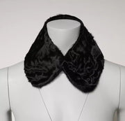 Dolce & Gabbana Black Lamb Fur Collar Women Neck Wrap Scarf