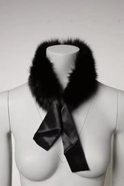 Dolce & Gabbana Black Fur Shoulder Collar Wrap Shawl Scarf