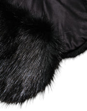 Dolce & Gabbana Black Fur Shawl Neck Wrap Cover Collar Scarf