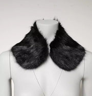 Dolce & Gabbana Black Fur Shawl Neck Wrap Cover Collar Scarf