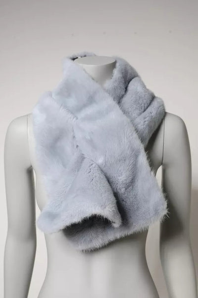 Dolce & Gabbana Powder Blue Mink Fur Neck Warmer Scarf