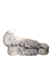 Dolce & Gabbana White Fox Fur Neck Wrap Warmer Winter Scarf