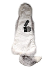 Dolce & Gabbana White Fox Fur Neck Wrap Warmer Winter Scarf