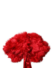 Dolce & Gabbana Red Alpaca Fur Women Neck Warmer Winter Scarf