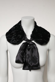 Dolce & Gabbana Black Lamb Fur Women Neck Warmer Winter Scarf