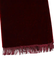 Dolce & Gabbana Bordeaux Cotton Silk Fringe Shawl Wrap Scarf