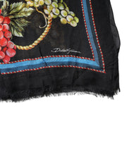 Dolce & Gabbana Multicolor Grapes Modal Shawl Wrap Scarf