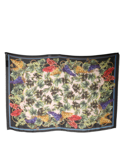 Dolce & Gabbana Multicolor Grapes Modal Shawl Wrap Scarf