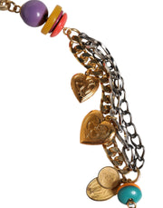 Dolce & Gabbana Multicolor Embellished Waist Chain Belt